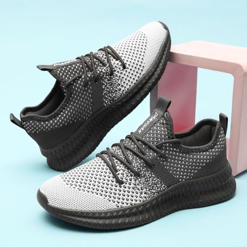 Running Shoes for Men Casual Slip on Walking ShoesFitness Athletic Workout Casual Comfortable Lightweight Breathable Gym Sport Sneakers Fashion Trainers Dark_Gray Size US 123