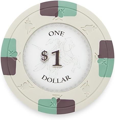 Claysmith Gaming Pack of 50 Poker Knights Poker Chips, Heavyweight 13.5-Gram Clay Composite (1 White)