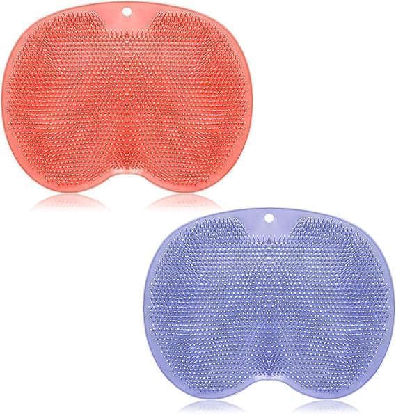CHIDDHAN Shower Foot Mat Hands Free for Shower Wall Mounted Bath Massage Pad Back with Non Slip Suction Cups Foot Cleaner for Men Women