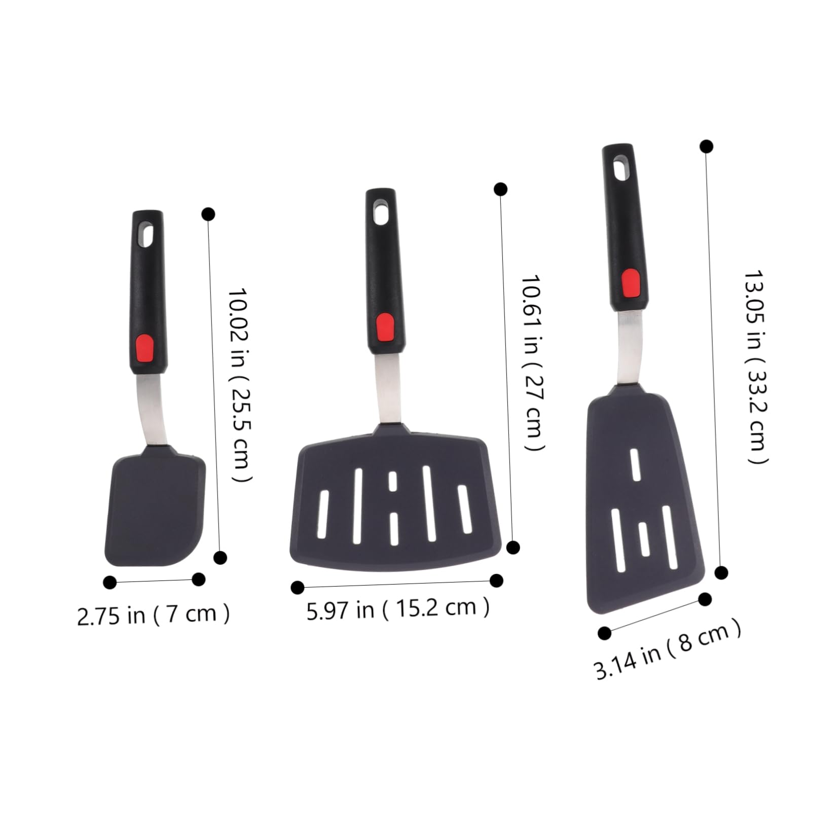 Lot de 3 Spatules Cuisine en Silicone Résistantes à Chaleur