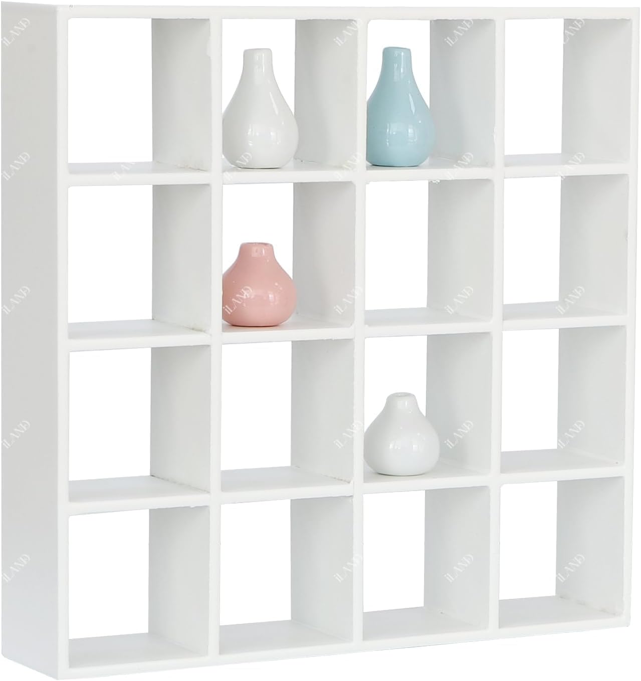 iLAND Doll House Accessories and Furniture 5pcs Trinket Display Shelf with Miniature Vase Dollhouse Furniture and 1/12 Scale Accessories Mini Bookshelf with Dollhouse Decor Exquisite Modern Tiny Vases