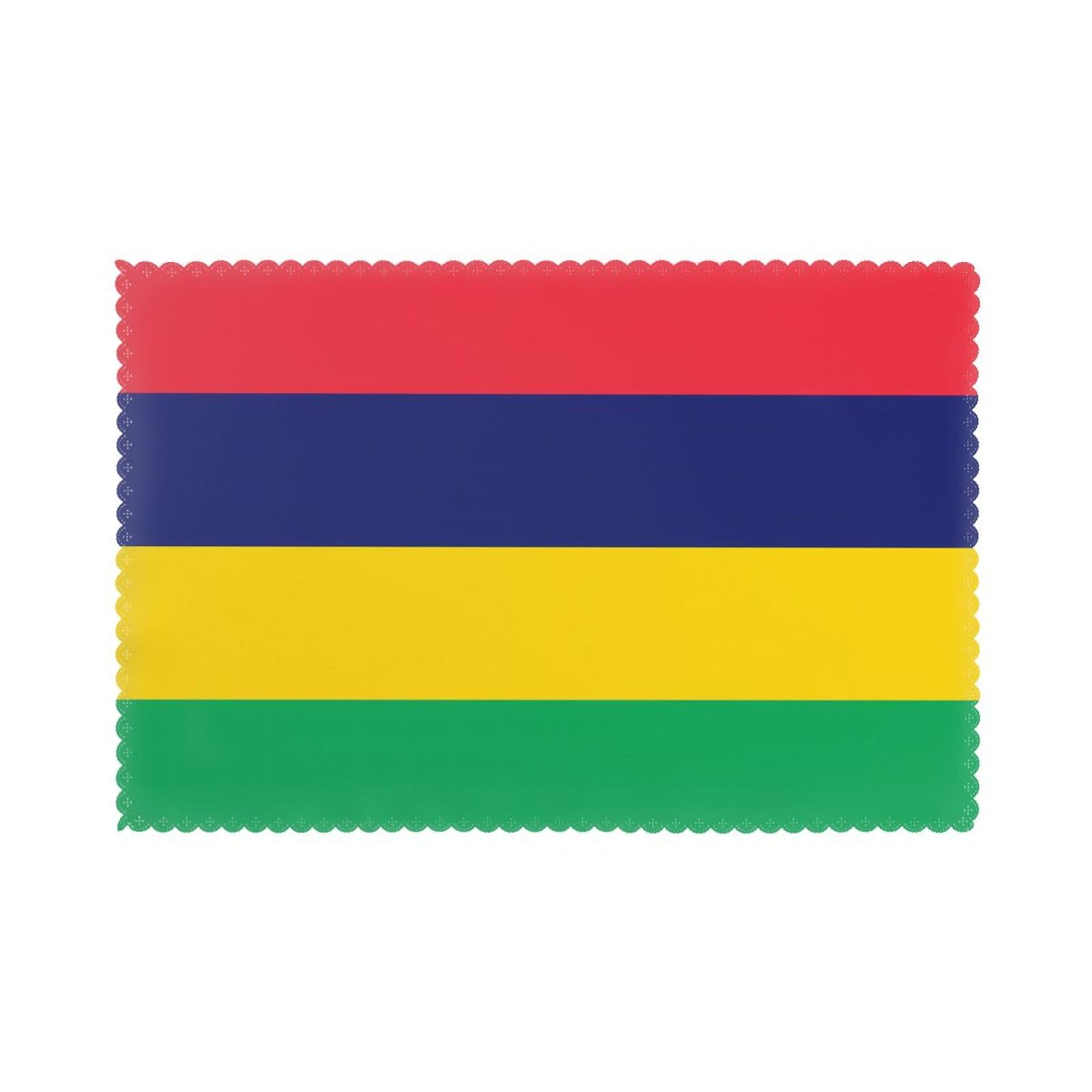 Flag of Mauritius Placemat set of 6, oil-proof, washable, suitable for kitchen, restaurant, party, etc.