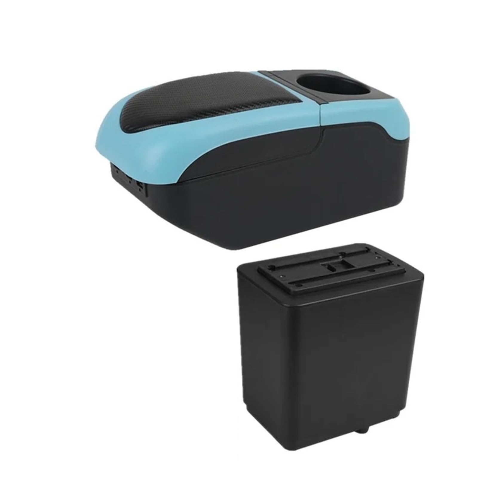 GBGWRMRYX Center Armrest Box For Citroen For Berlingo Car Armrest Box Dedicated Retrofit Storage Box Replacement Accessories Arm Rest(S1 black-blue 6USB)