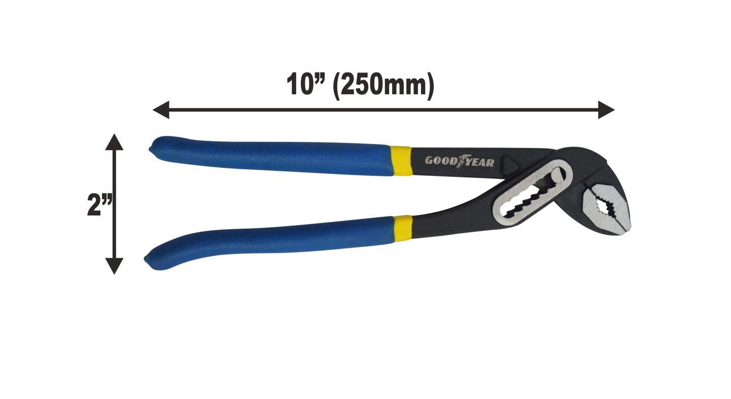 Goodyear Chrome Vanadium Water Pump Plier-Box Joint (Silver) (GY-10431), 10 Inch 3