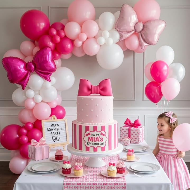 Image of Pink and White Balloons, 60 PCS 12 Inch Hot Baby Pink Pearl White Latex Balloons for Valentines Day Girls Women Princess Birthday Party Baby Shower Bridal Shower Wedding Party Decorations