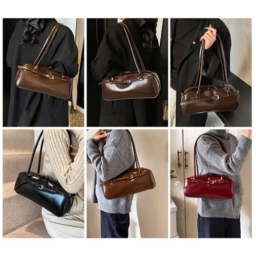 Women's Retro Armpit Top Handle Autumn Winter Shoulder Bag, Black, 14.5x32.5x9cm/5.71x12.80x3.54''2