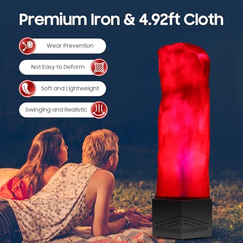 FXEIPOL 36 LED Fake Fire Flames Effect Light 100W 110V Artificial Fire Lamp Simulated Flame with Two Pure Copper Turbine Blowers Atmosphere Effect Fake Fire for Disco, Dance Hall