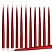Dripless Taper Candles 10" Inch Tall tapered Wedding Dinner Candle Set Of 12 (RED)