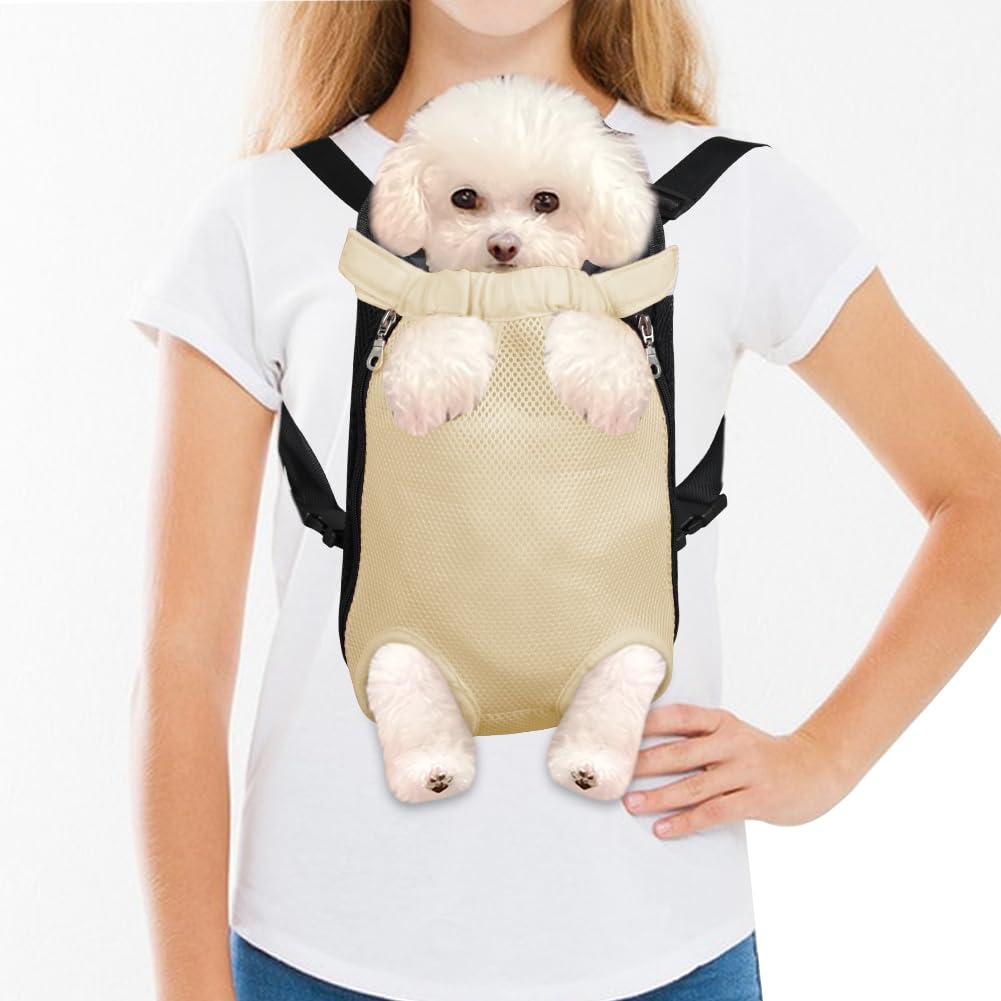 FEimaX Dog Carrier Backpack for Small Medium Cat Puppy, Protable Breathable Lightweight Legs Out Travel Pet Backpack Easy-Fit for Hiking Traveling Pet Front Adjustable Legs Out Rucksack Safety