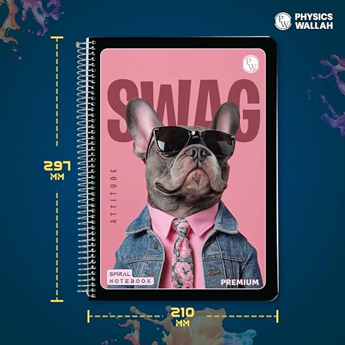 Image of Physics Wallah 400 Pages Notebook | 6 Subject | A4 Ruled | Spiral Binding | Strong Plastic Cover | Ideal for School, College & Exam Preparation