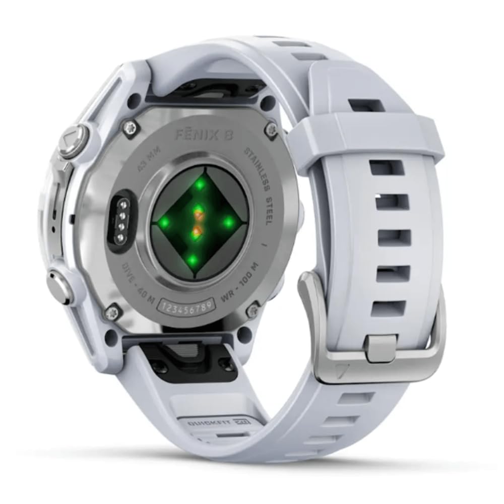 Garmin [Reacondicionado fēnix ​​8-43mm - Reloj de Alto Rendimiento GPS Multideporte con Pantalla táctil AMOLED, Linterna LED, Mapas y hasta 10 días de autonomía, Blanco, Reacondicionado