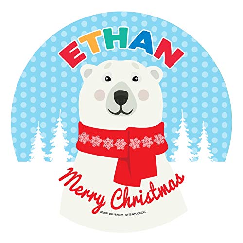 Christmas Dinner Plate - Polar Bear Design - Name: Ethan