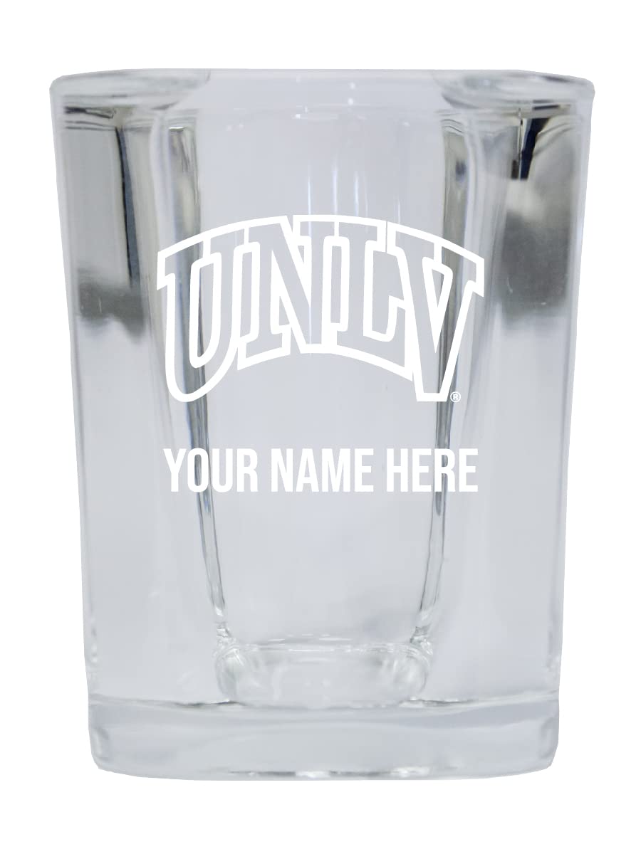 R and R Imports UNLV Rebels Customizable 2 Ounce Engraved Shot Glass Square Officially Licensed Collegiate Product Single Unit