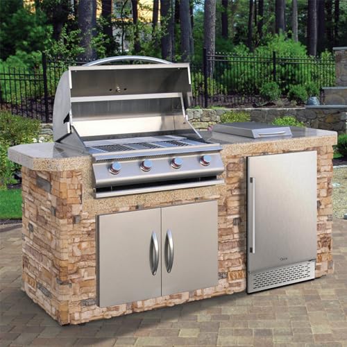 Image of 24 Inch Beverage Refrigerator, Stainless Steel Beverage Fridge, Under Counter Beer Mini Fridge, Indoor /Outdoor Refrigerator Cooler for 190 Cans, Beverage Cooler for Patio /Kitchen /Party