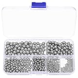 670Pièces Billes de Précision en Acier Inoxydable, Roulement à Billes en Acier Inoxydable, Sphères pour Roulements de Vélo Roulettes de Véhicule Skateboard(6 Tailles)