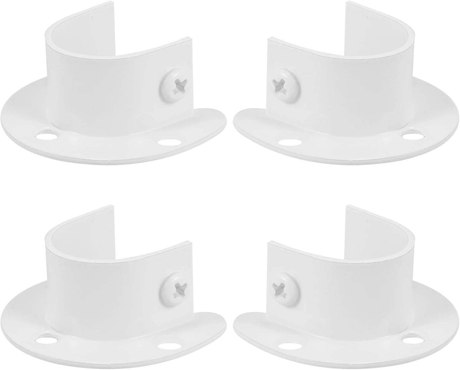 Closet Rod Holders 8pcs Curtain Rod Brackets Thickened Stainless Steel White 32mm End Support(5.80X5.30X2.20CM)