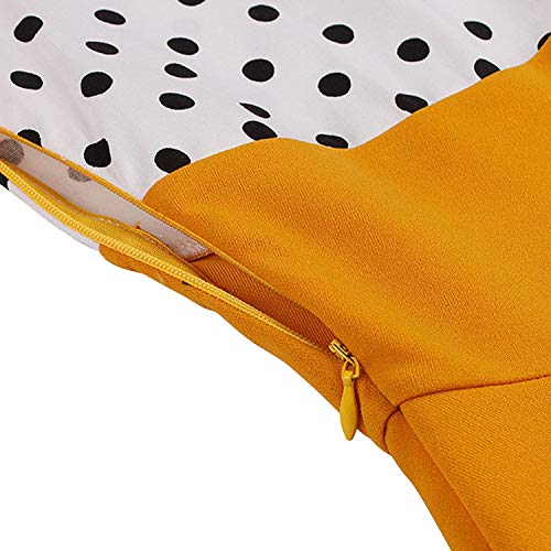 Image of KILLREAL Women's Vintage Polka Dot Print A-Line Pin Up Style Sleeveless Cocktail Party Casual Dress
