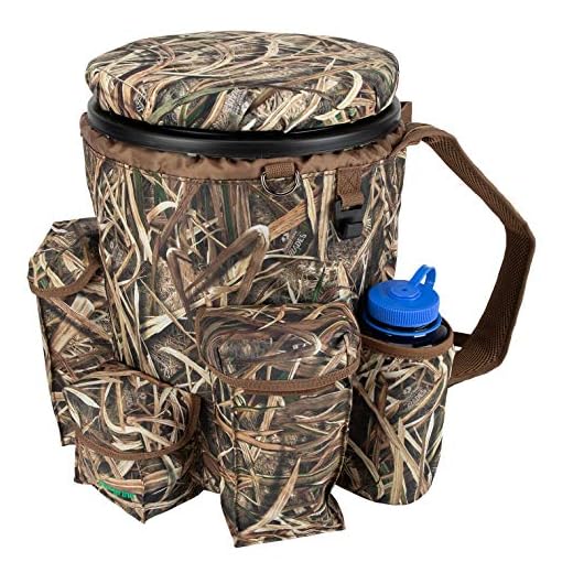 Peregrine Field Gear Hunting Venture Bucket Pack Gear, Shadowgrass Blades Fully Insulated Cooler Backpack 5 Gallon Bucket with Lid