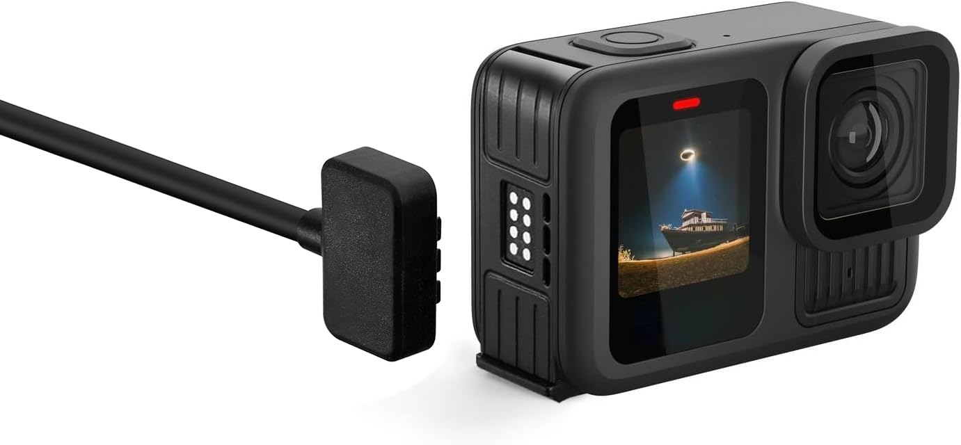Do Gopro Hero 13, akcesoria, magnetyczne drzwi i kabel zasilający kompatybilne z GoPro Hero 13 Hero 12 Hero 11 Hero 10 Hero 9 magnetyczny uchwyt ładowarki