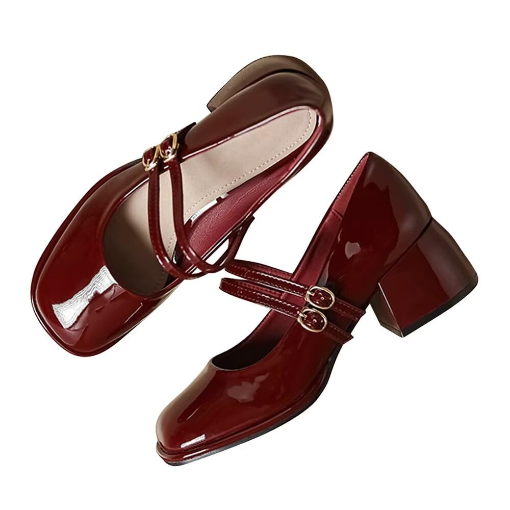 Stunner Women Chunky Low Block Heel Shoes Closed Toe Work Mary Janes Pumps