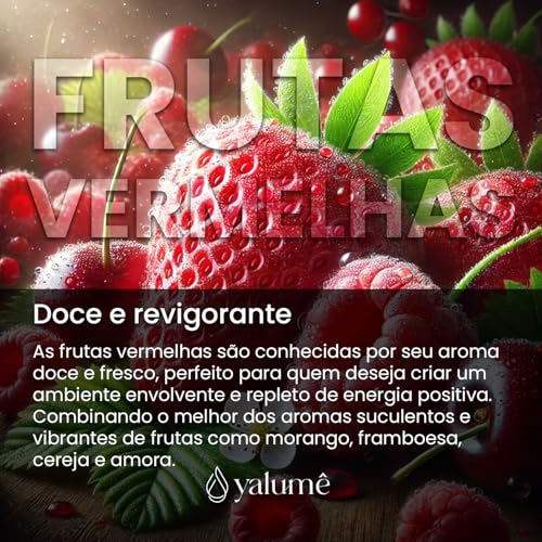 Vela Aromática Frutas Vermelhas 25 Horas (90g) - Yalumê - Vela perfumada100% Vegetal com cera de coc