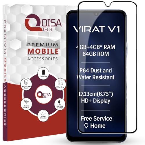 Image of Premium Tempered Glass Screen Protector Guard For Lava Virat V1 4G (6.75 Inch, Pack of 1) | Edge to Edge Coverage With Easy to installation kit