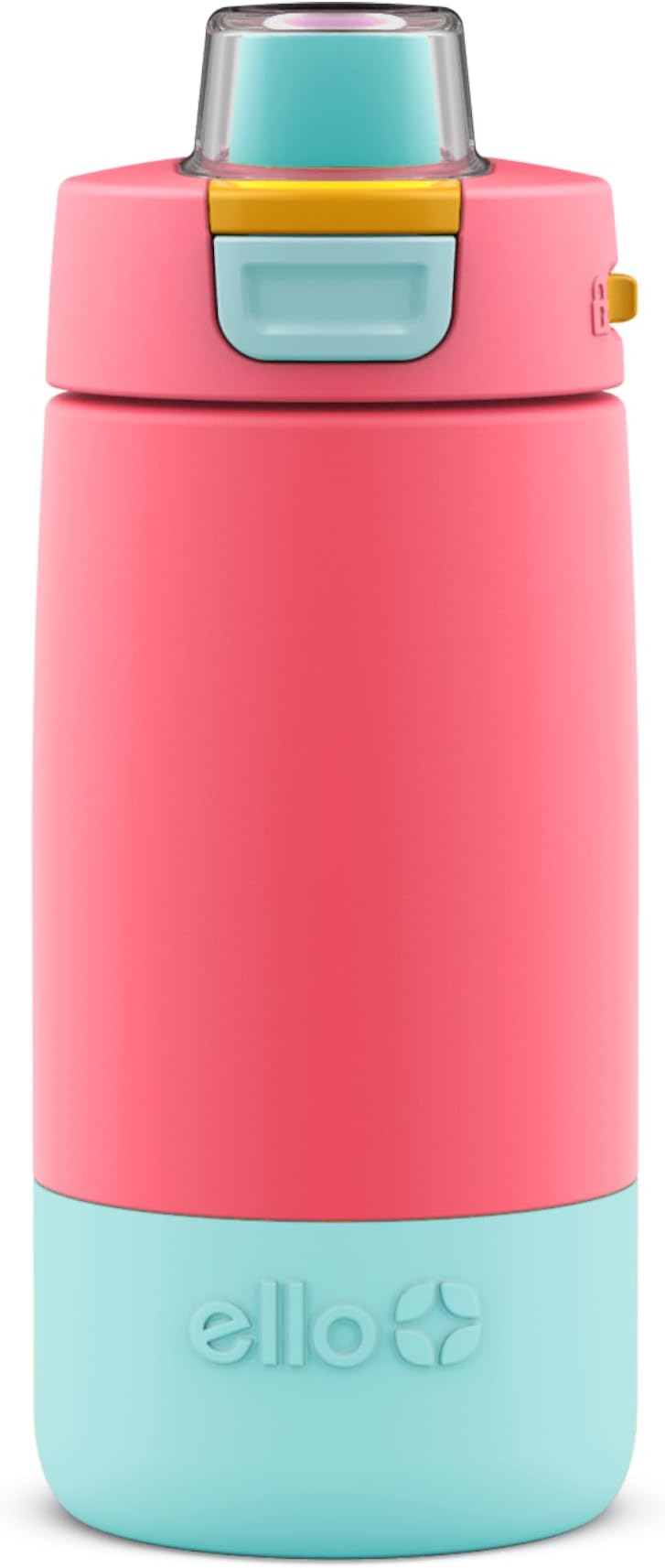 Kids Colby 12oz Stainless Steel Insulated Water Bottle with Straw and Built-In Silicone Coaster Carrying Handle and Leak-Proof Locking Lid for School Backpack, Lunchbox, and Outdoor Sports, Coral