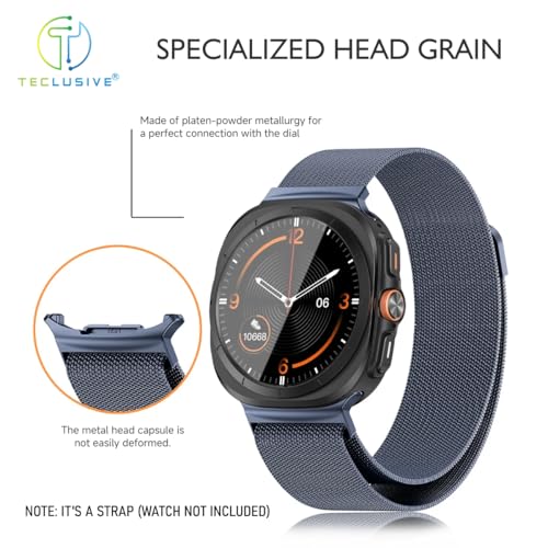 Image of T TECLUSIVE Ultra Luxury Magnetic Metal Chain Strap Band Compatible for Galaxy Watch Ultra | No Gap Adjustable Magnetic Strap for Galaxy Watch Ultra