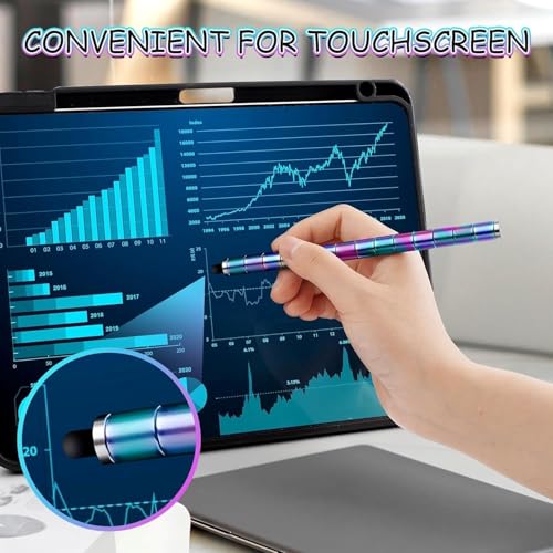 Image of Rainbow Magnetic Fidget Pen | Decompression Metal Pen | 2-in-1 Ballpoint & Stylus | Creative Stress Relief Office Desk Toy | Fun Gifts for Kids, Boys, Girls & Adults (Megneic Fidget Pen Rainbow)