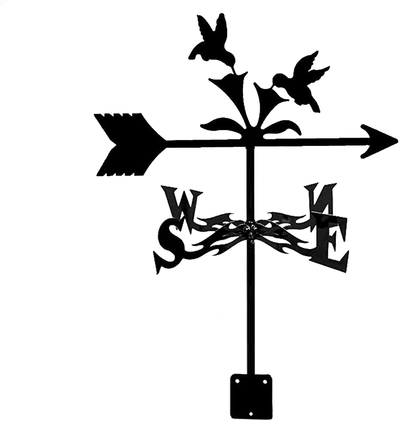 WIQUYBML Weather Vane Stainless Steel Weathercock Wild Boar Hummingbird And Flower wind vane with Anti-Rust Coating Garden Stake Art Decor Wind Direction Indicator,Hummingbird and Flower(Hummingbird