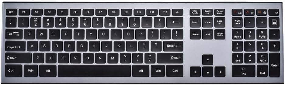 MKE 947 Wireless Ergonomic Computer Keyboard with Number Pad, Black