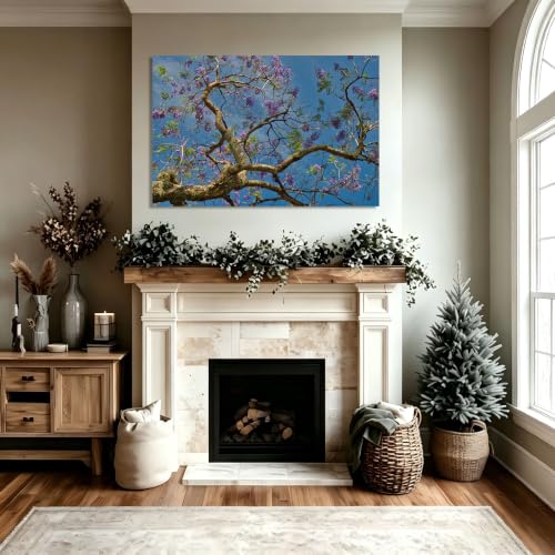 Decoración de pared moderna para salones pequeños con lienzos de montaña 5