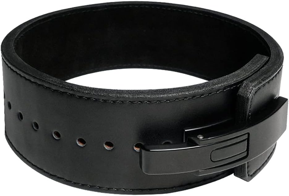 Weight Belt Leather Waist Support Lever Buckle Leather Material Forehead Sports Belt Training Waist Support Professional Fitness Accessory for Squat Deadlift Colour Black Size 89116 cm