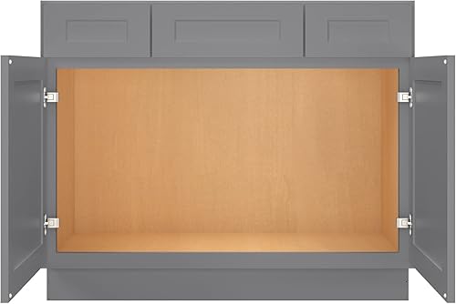 Miniatura 4 de LOVMOR Tocador de baño de 42 pulgadas, gabinete base de cocina, unidad de almacenamiento de fregadero individual, armario de almacenamiento para