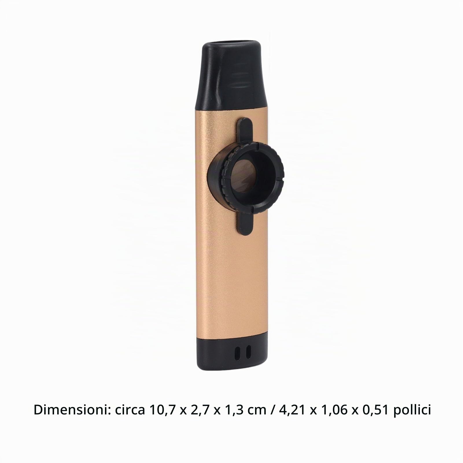 Fockety Kazoo Elettrico Per Adulti In Metallo Con Pickup, Cavo Audio Da 9,8 Piedi, Strumento Musicale Professionale (Oro)