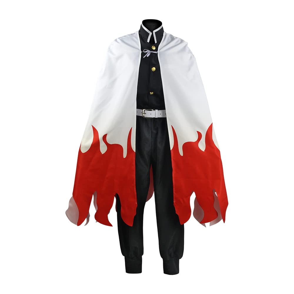 LOVIZA Kostüm 【Demon Slayer】 Cosplay Kleidung Karneval Kleid Halloween Bekleidung Fasching Party Anime Rollenspiel Outfit Kostüme - Rengoku Kyoujurou XL