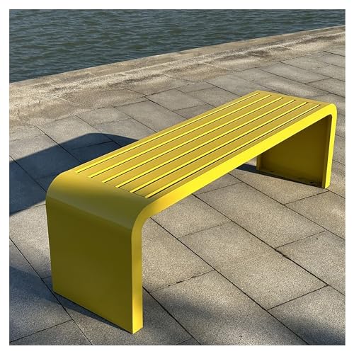 Banc de jardin extérieur 120 cm sans dossier résistant aux intempéries pour terrasse et pelouse