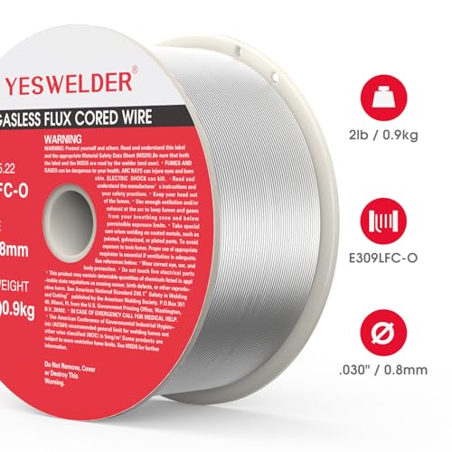 Image of YESWELDER E309LFC-O Stainless Steel Flux Core MIG Wire, .030-Inch 2-Pound 2-Packs, Strong ABS Plastic Spool Welding Wire