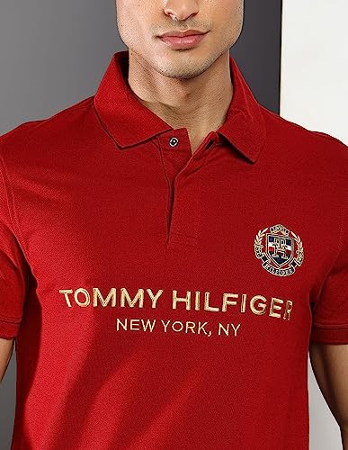Image of Tommy Hilfiger Solid Cotton Slim Fit Men's T-Shirt