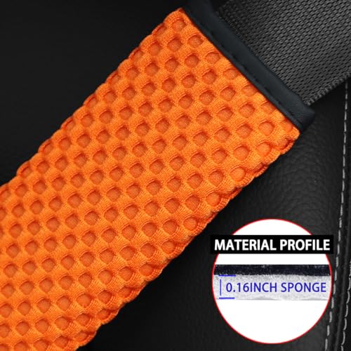 Image of Osilly 2Pcs Car Seat Belt Covers, Mesh Universal Seatbelt Shoulder Strap Protector, Breathable Auto Seat Belt Pads Cover, Harness Cushion for Comfortable Driving, Automotive Accessories (Orange)