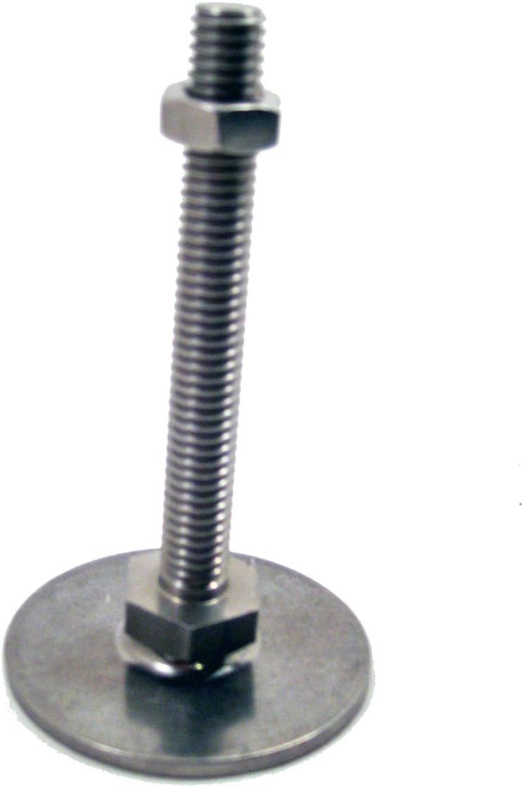 J.W. Winco 11T150SA8/OS Series GN 440.5 Stainless Steel Leveling Feet, Inch Size, 3/4-10 Thread Size, 3.15" Base Diameter, 5.91 Thread Length