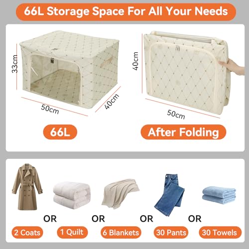Sacs de rangement pliables et rigides 66L grand volume - 5