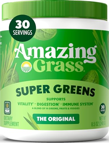 Best Greens Powders for Women Over 50: Your Complete Guide to Energy, Bone Health, and Vitality 3 Amazing Grass Super Greens Powder Original, 30 Servings, 8.5 oz