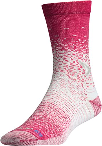 Drymax Thin Running Crew (October Pink/White, Large W 10-12/ M 8.5-10.5)