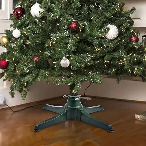 Base giratoria de 360° para soporte de árbol de Navidad para árboles artificiales de 3 metros (9,8 pies), soporte de ABS resistente, diseño estable y antideslizante para decoración navideña de inter