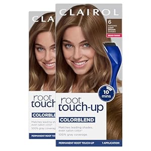 Clairol Root Touch-Up by Nice’n Easy Permanent Hair Dye, 6 Light Brown Hair Color, Pack of 2