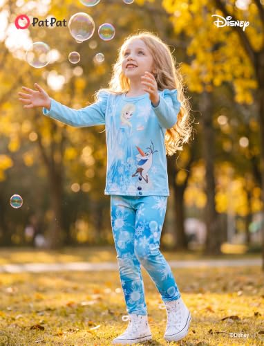 Image of Disney Girls Outfits Long Sleeve Lightweight Shirt +Leggings Clothing Sets