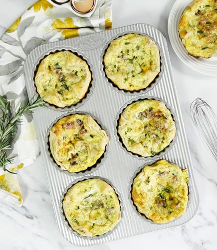 USA Pan Bakeware Aluminized Steel Mini Fluted Tart Pan, 6-Well - Image 2