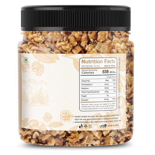 Image of LILA DRY FRUITS Walnut Kernals 250 g | 100% Natural Raw Walnuts Grade-8pcs | Akrot Giri Dry Fruit Rich in Iron and Protein | Ideal for Breakfast, Snacking | Low Calorie Nuts Perfect for Gifting