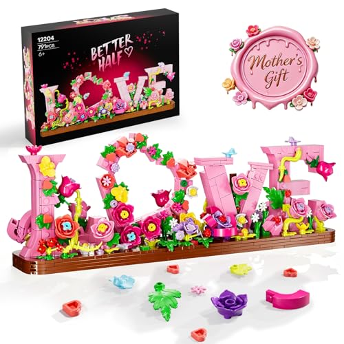 KOJAYHOL Flowers Bouquet Building Set LOVE Building Toy Kit 791PCS DIY Collection for Girls Kids Adults Home Office Decor Gift for Christmas Birthday Valentines